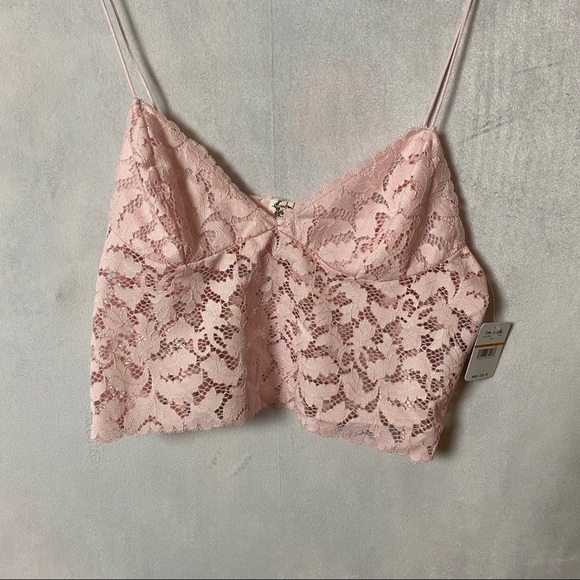 FREE PEOPLE NEW WITH TAGS PINK BRALETTE BRAMI - Picture 2 of 6